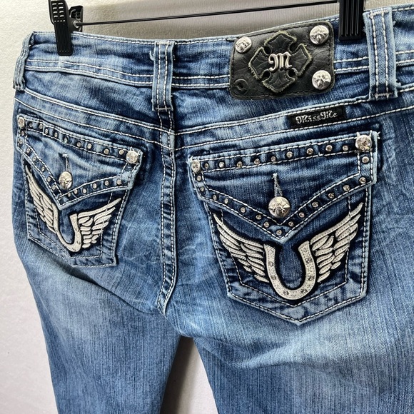 Miss Me Denim - Miss Me Bootcut Denim Jeans Womens 28 Blue Stretxh Enbroidered Flap pocket 2165